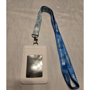 Norwegian Cruise Line ID And Card Holder With Lanyard White Vacation Wallet